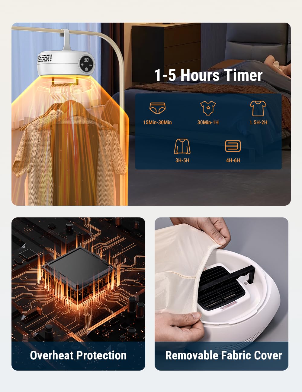 Premium Portable Electric Clothes Dryer Wardrobe with Smart Digital Control