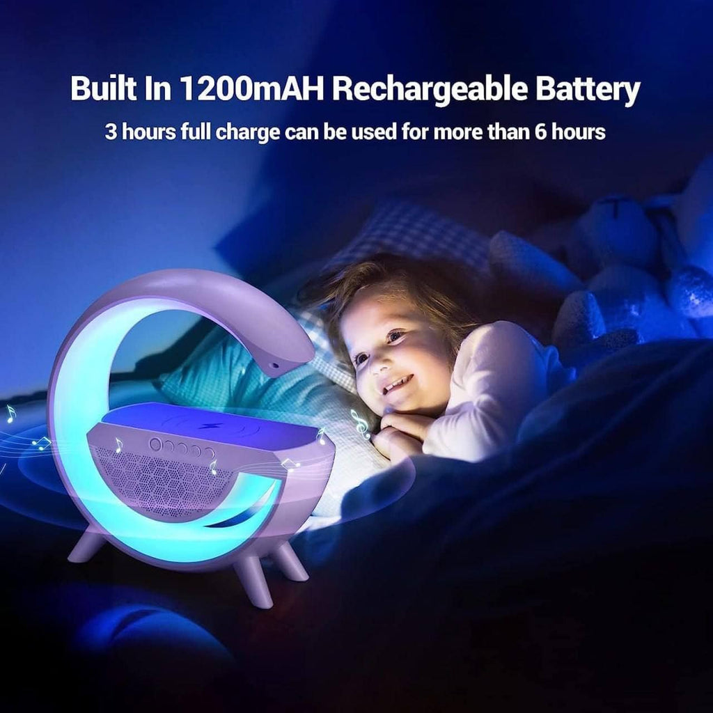 4-in-1 RGB Wireless Charging Bluetooth Speaker Lamp with Ambient LED Night Light