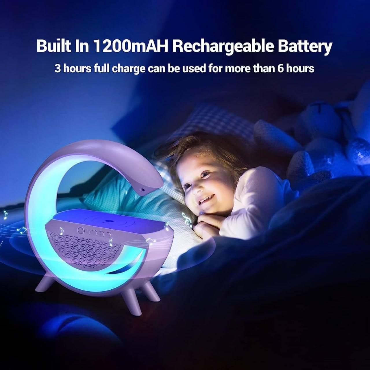4-in-1 RGB Wireless Charging Bluetooth Speaker Lamp with Ambient LED Night Light