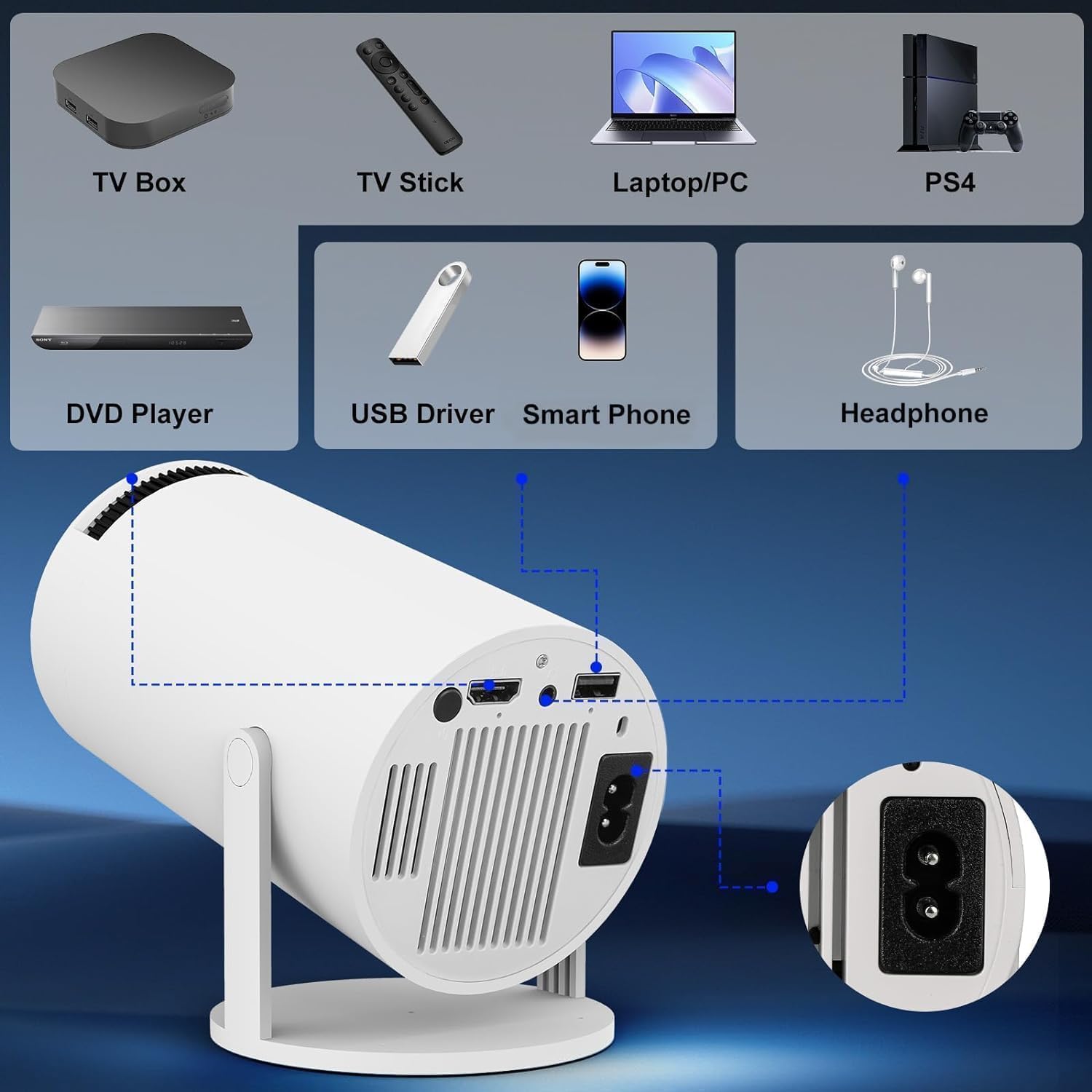 4k Portable Mini Projector